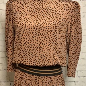 Vintage Cheetah leopard print dress with waist band